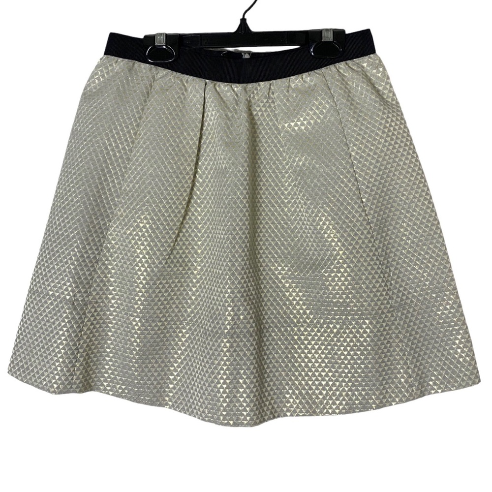 Ganni Anthropologie Small Metallic Cressida Brocade A-Line Mini Skirt